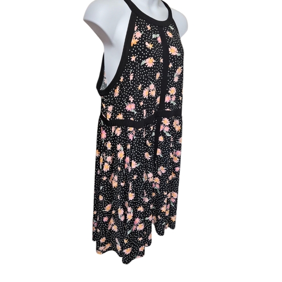 TORRID Plus Size Mini Studio Knit High Neck Floral Poka-Dot Skater Dress 3X - Picture 3 of 16